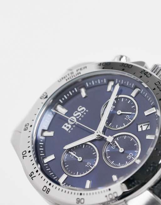 BOSS blue dial bracelet watch in silver 1513755 ASOS
