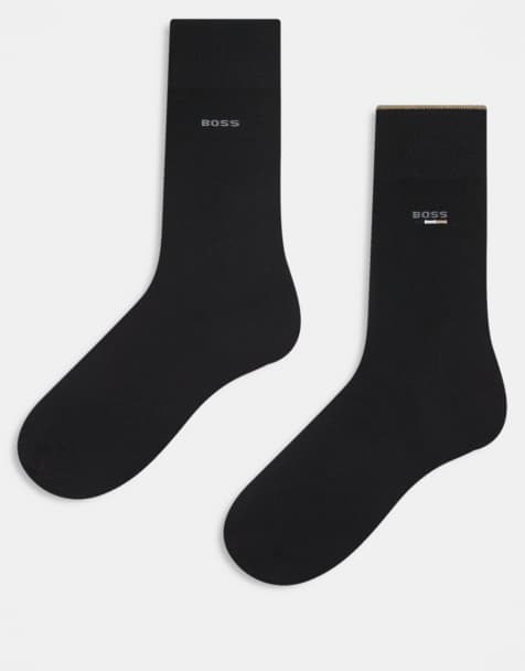 BOSS Bodywear 2-pack logo crew socks in black - view 1