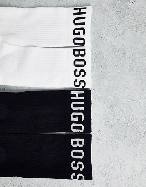  Socks/Boss Bodywear 2 pack logo socks in white/navy 