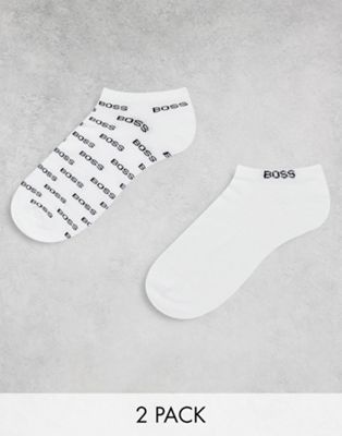 Boss Bodywear 2 pack trainer socks in white