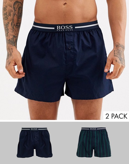 BOSS bodywear 2 pack woven boxers in navy
