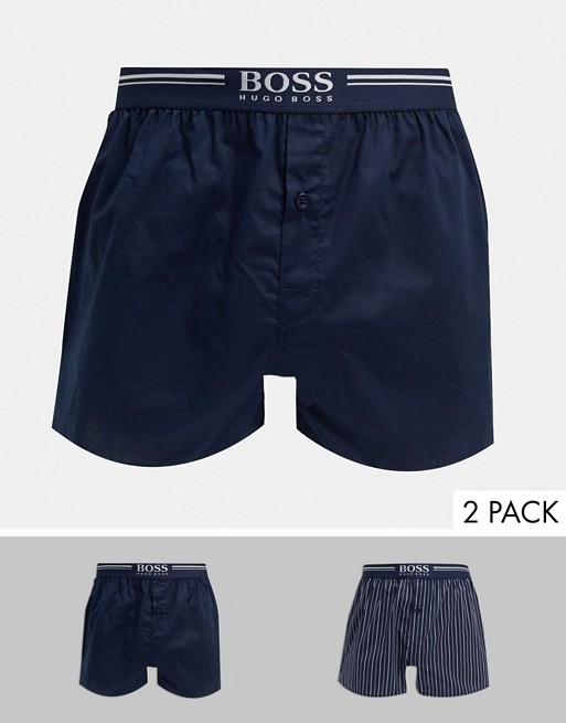 BOSS bodywear 2 pack woven boxers in stripe print