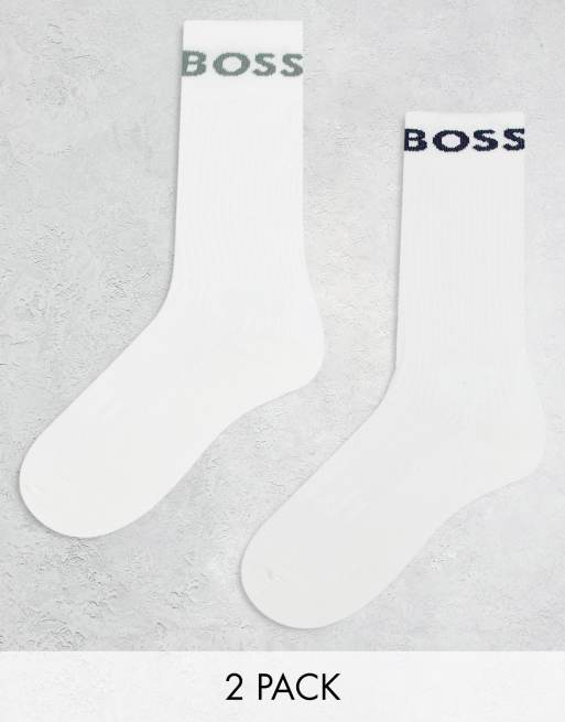 BOSS Bodywear – 2er-Pack gerippte Socken in verschiedenen Farben