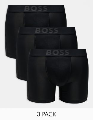 BOSS Bodywear 3 pack active boxer briefs in black