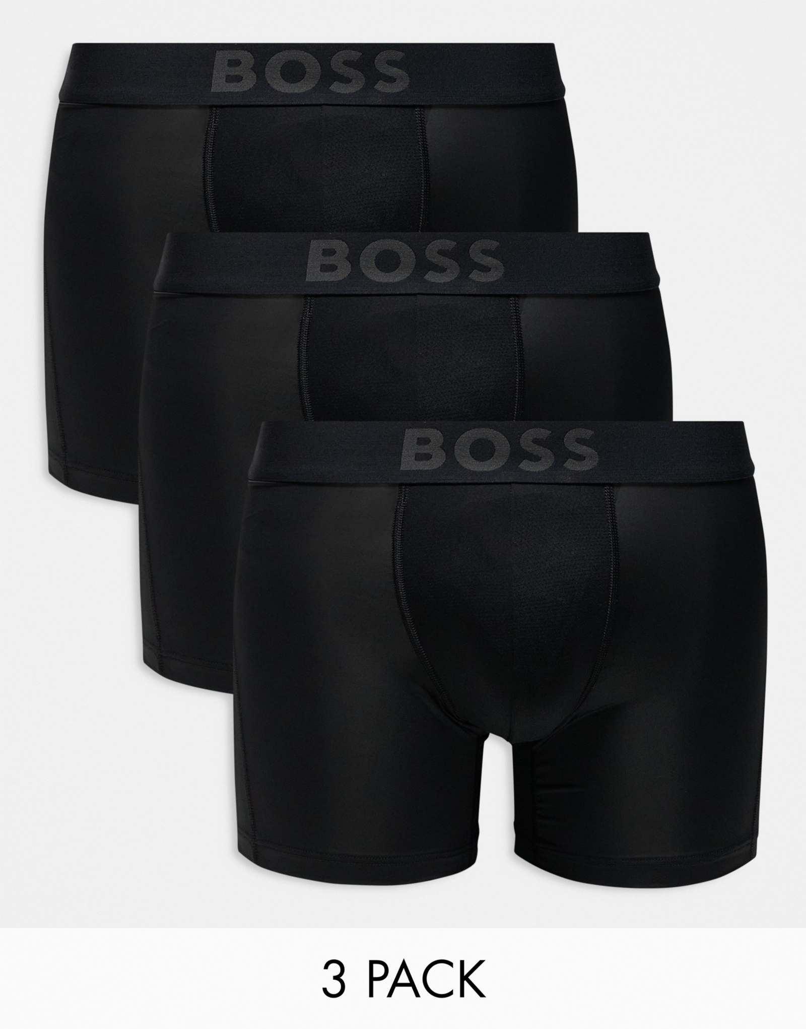 Спортивные трусы-боксеры BOSS Bodywear из 3-х упаковок черного цвета