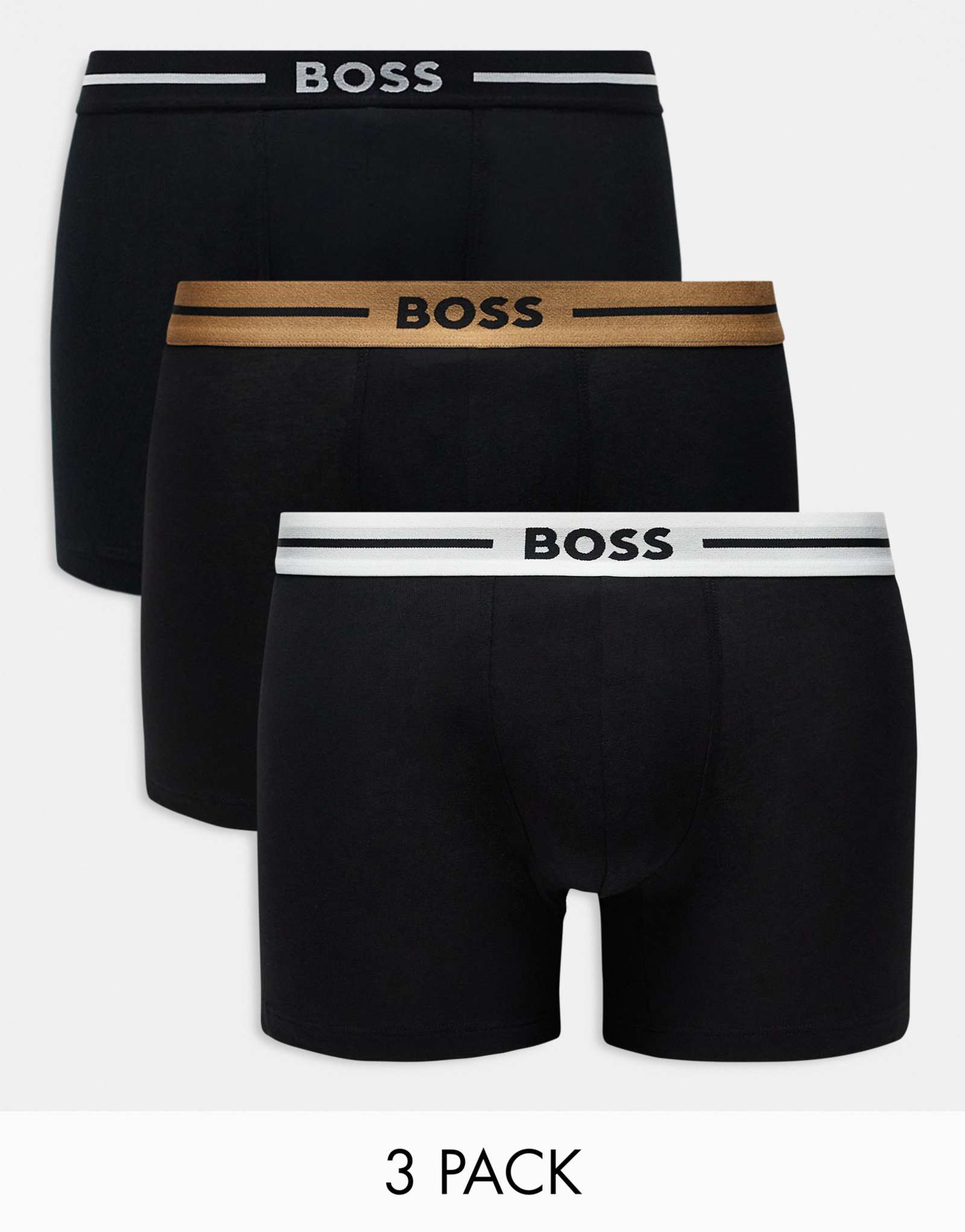 Боди-трусы BOSS Bodywear, 3 упаковки, смелые боксерские трусы черного цвета