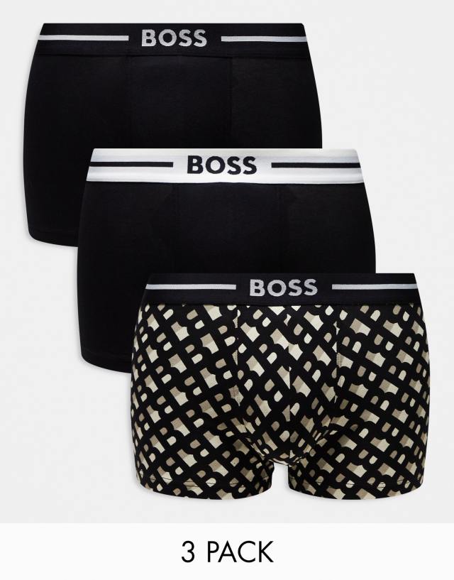 BOSS Bodywear - 3 pack bold design trunk in multi