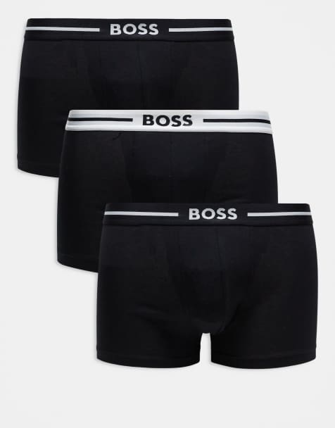BOSS Bodywear 3 pack Bold trunks in black and all over print - view 1