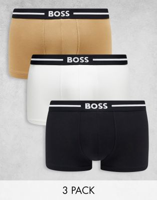 BOSS Bodywear 3 Pack Bold Trunks In Multi | ASOS