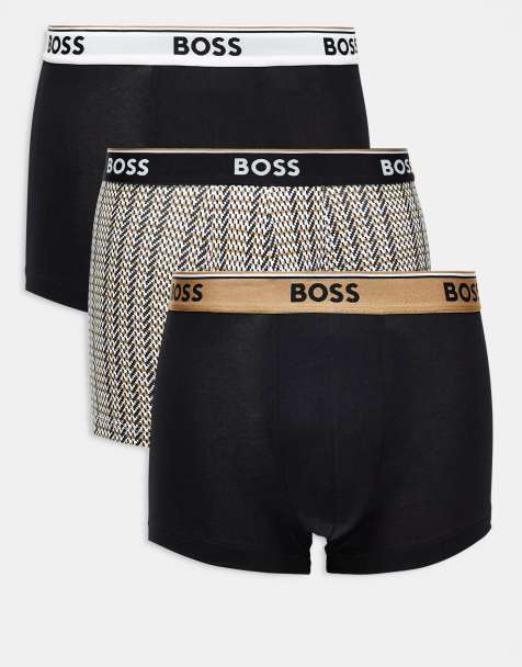 BOSS Bodywear 3-pack boxer briefs in black and print - view 1