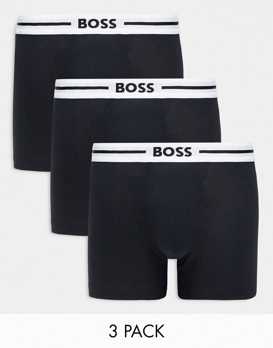 BOSS bodywear 3 pack boxer briefs in black