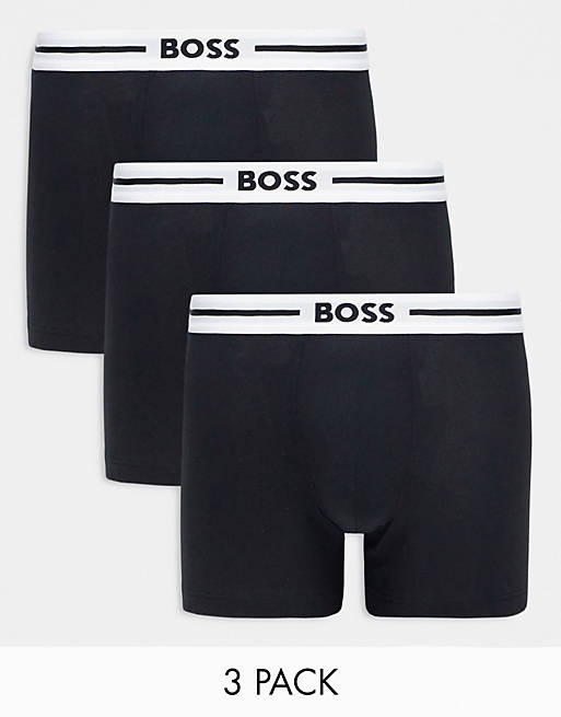 BOSS Bodywear 3 pack boxer briefs in black | ASOS