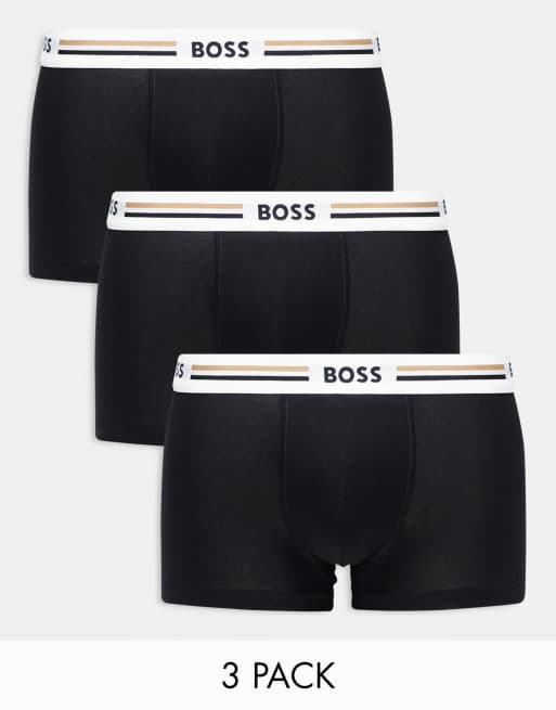 BOSS bodywear 3 pack boxer briefs in black ASOS