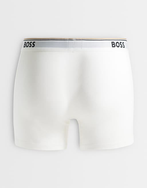 Boss Bodywear 3-pack boxer briefs med Power-loggoband i vitt, 2 av 3