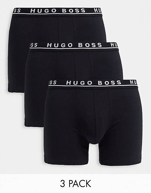 BOSS Bodywear 3 pack boxer trunks in black