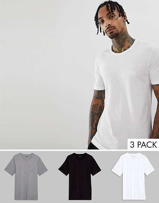 Men BOSS Bodywear 3 pack crew neck t-shirts in multi 