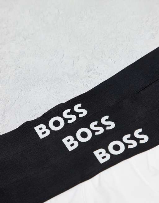 Boss Bodywear 3-pack front icon logo hipster briefs in black, white and grey, 2 of 3