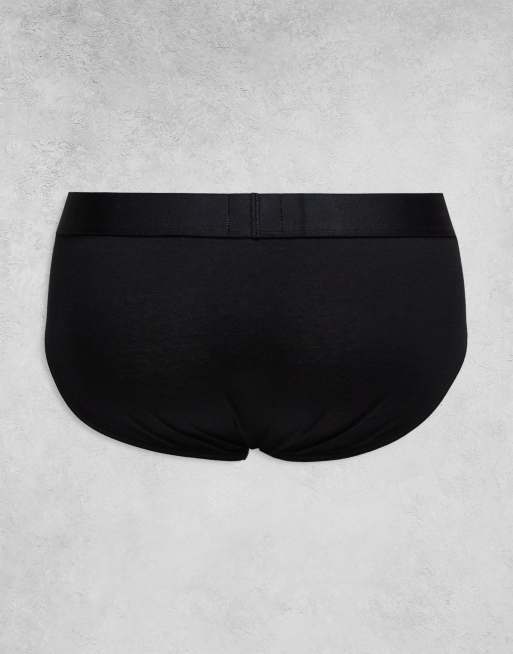 Boss Bodywear 3-pack front icon logo hipster briefs in black, white and grey, 3 of 3