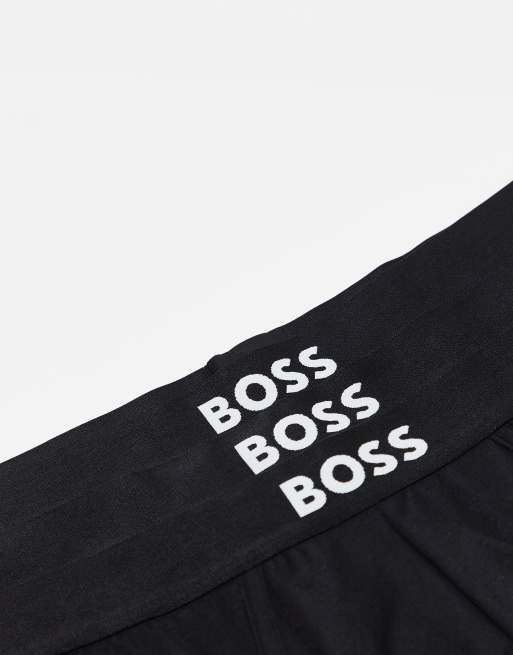 BOSS Bodywear 3 pack front icon logo hipster briefs in black, 2 of 3