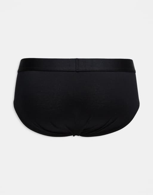 BOSS Bodywear 3 pack front icon logo hipster briefs in black, 3 of 3