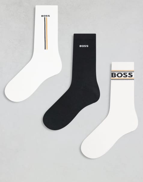 BOSS Bodywear 3 pack gift set iconic logo socks in white - view 1