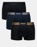 [BOSS Bodywear] BOSS Bodywear 3 pack giftset trunks in black and navy-Multi XL Multi