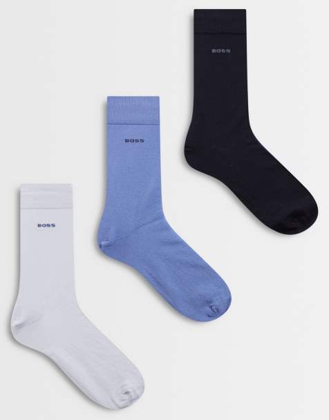 BOSS Bodywear 3-pack logo socks in blues - view 1