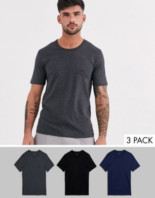 BOSS bodywear 3 pack logo t-shirts in 