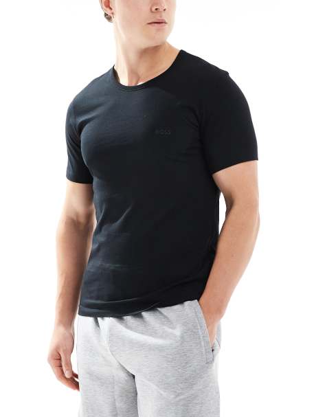 BOSS Bodywear 3-pack logo t-shirts in white, black and beige - view 1