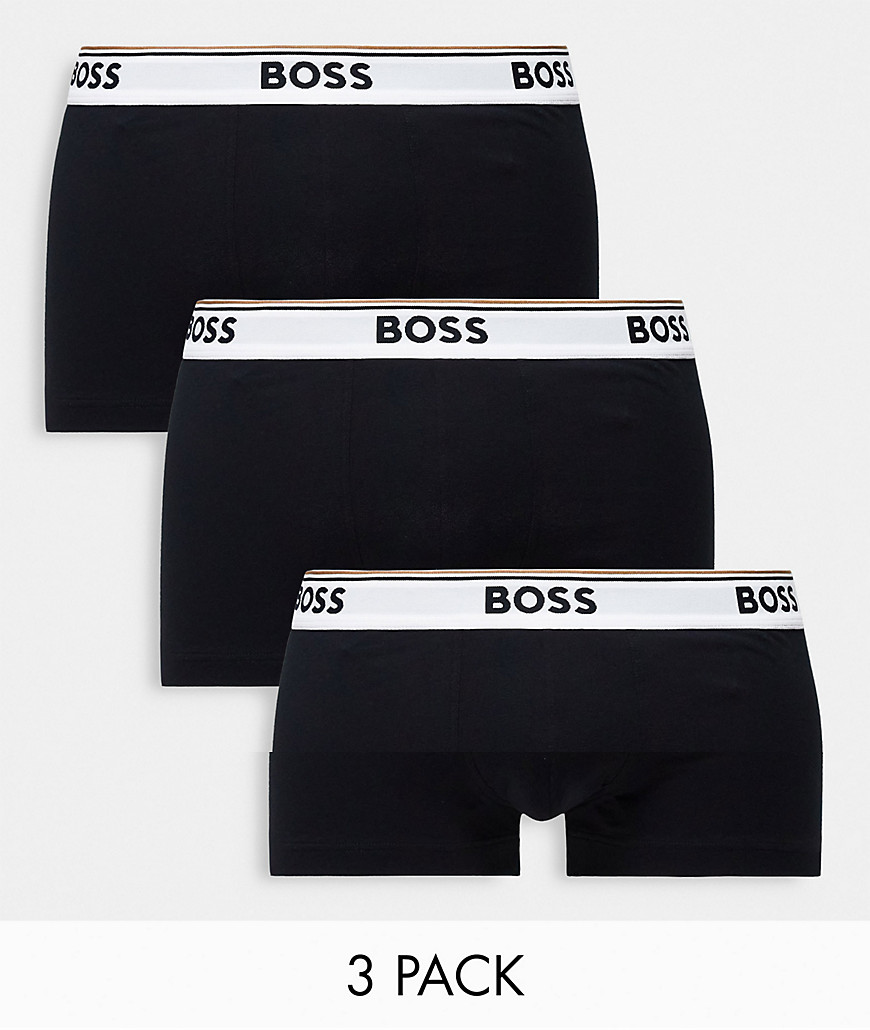 BOSS Bodywear 3 pack of boxers with contrast waistband in black-Multi