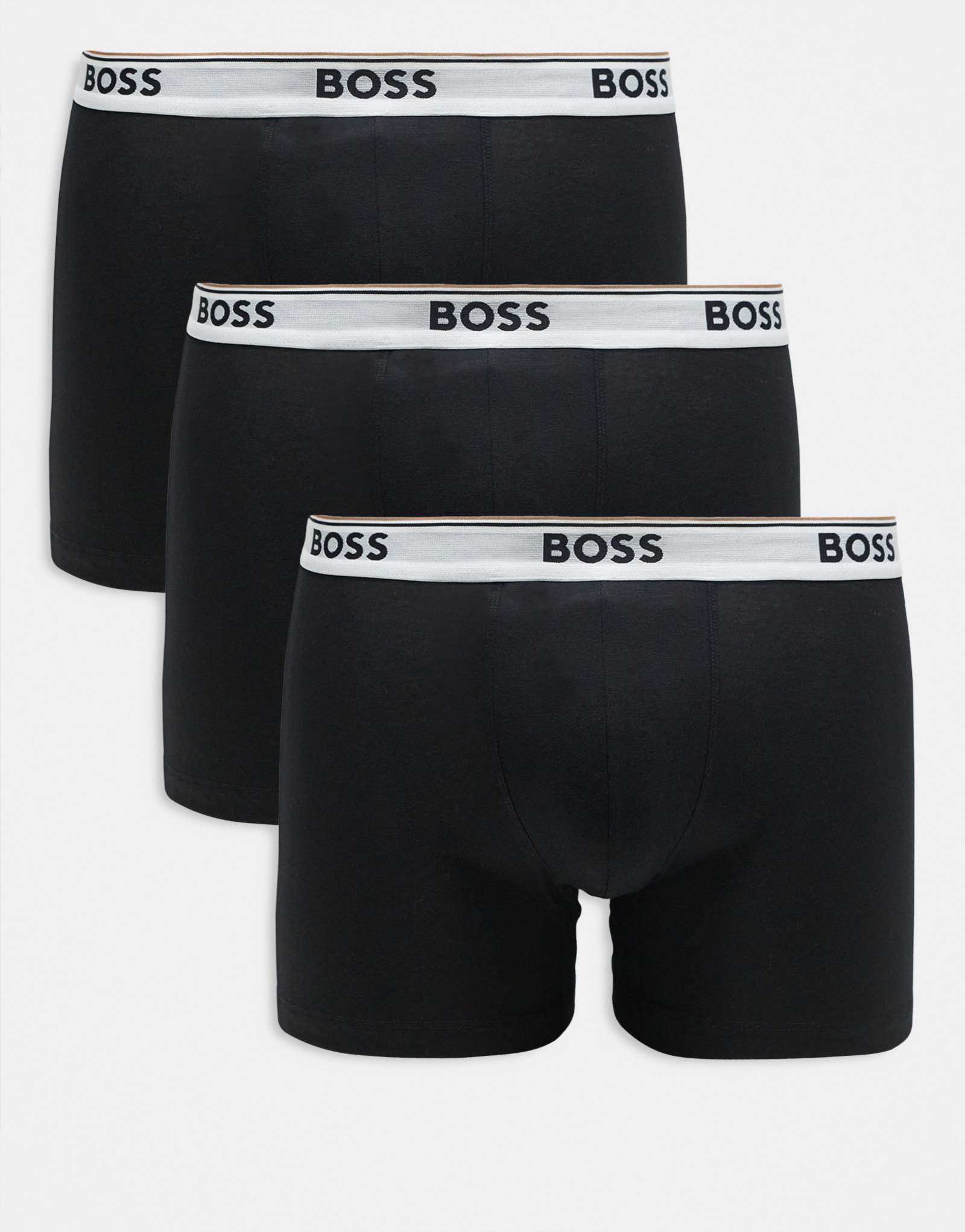 Комплект боксеров BOSS Bodywear из 3 предметов с контрастным поясом черного цвета