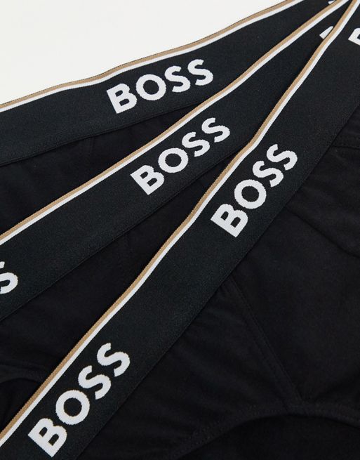 Calvin Klein 3-pack briefs with coloured waistband in black