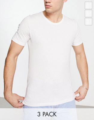 BOSS Bodywear 3 pack of t-shirts in white