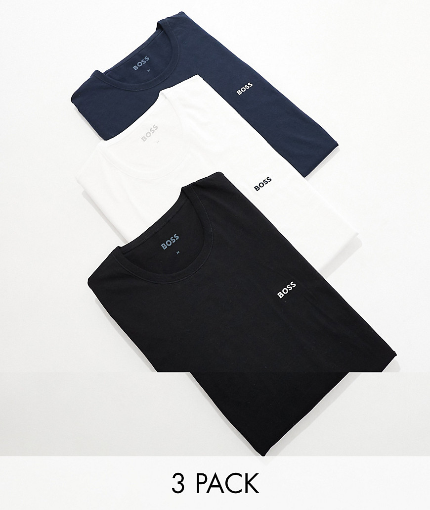 Boss Bodywear 3 pack of t-shirts in white,navy and black-Multi