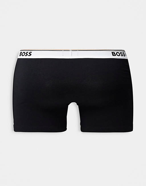 ASOS DESIGN trunks with contrast waistband in black