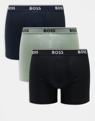 BOSS Bodywear 3 pack power boxer briefs in black