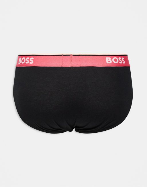 Boss Bodywear 3 pack power brief with multi waistbands in black, 2 of 4