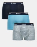 [BOSS Bodywear] BOSS Bodywear 3-pack power trunks in all over print and blue S Open miscellaneous