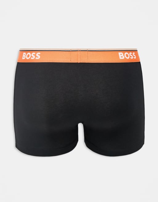 BOSS Bodywear 3 pack Power trunks in black with contrast waistbands, 3 of 3
