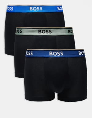 BOSS Bodywear 3 pack power trunks in black