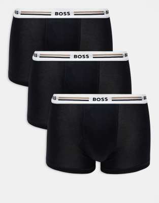 BOSS Bodywear 3 pack revive boxer briefs in black