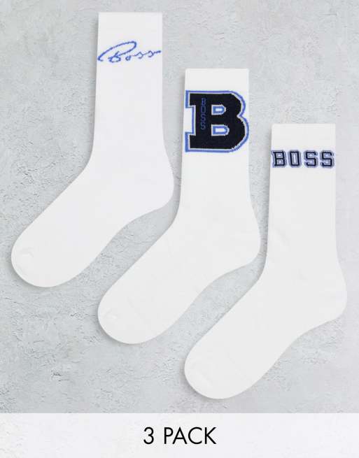 BOSS Bodywear 3 pack socks gift set in white ASOS