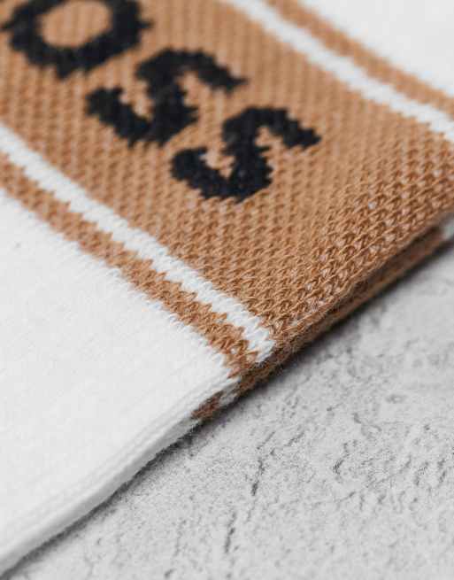 Boss Bodywear 3-pack socks in black white and brown, 3 of 3