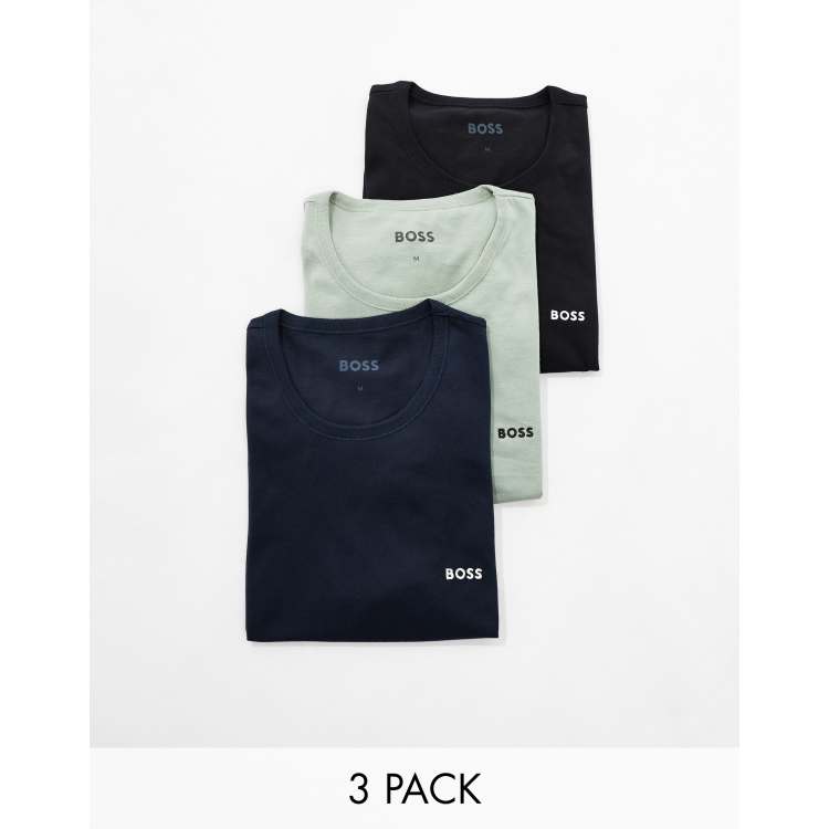 BOSS☆BOSS Bodywear 3-Pack Cotton 長袖 Tシャツ 3枚組【UK発】 BOSS Bodywear 3 pack T-shirt in multi | ASOS