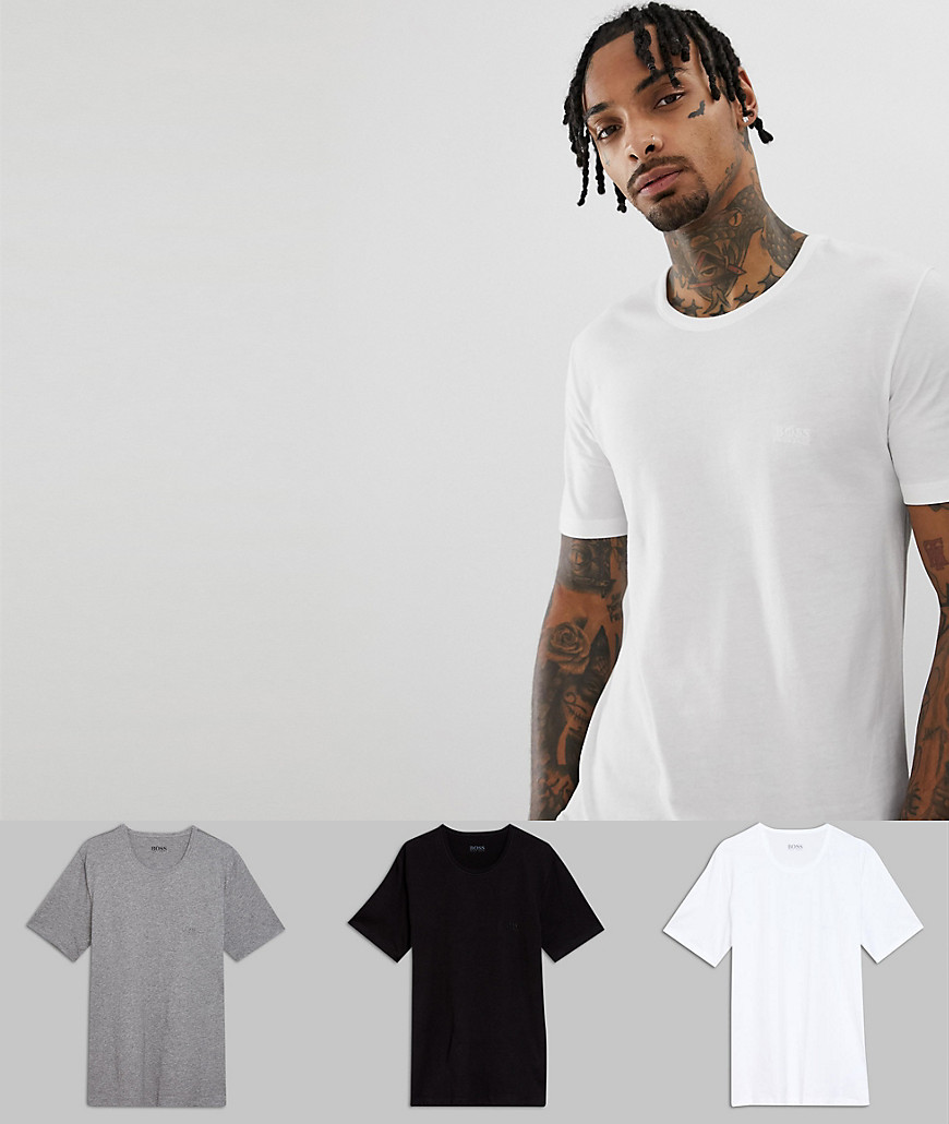 BOSS – Bodywear – 3-pack t-shirtar med rund halsringning-Flerfärgad