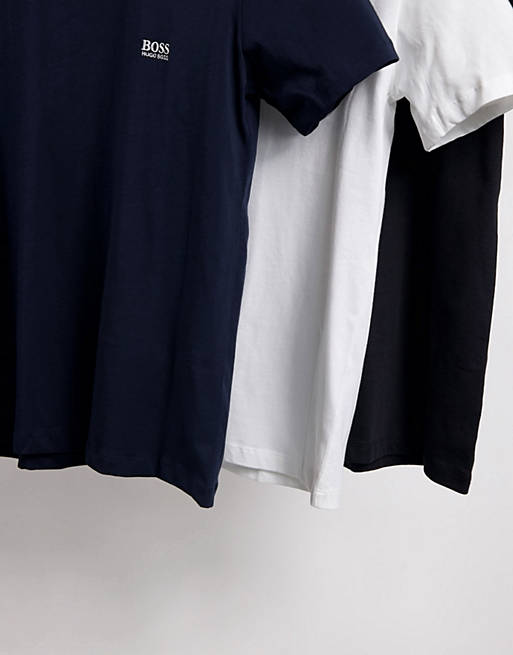 Men BOSS Bodywear 3 pack t-shirts in navy/ white/ black 