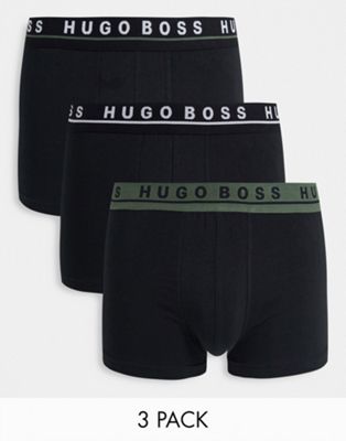 BOSS Bodywear 3 pack trunks in black