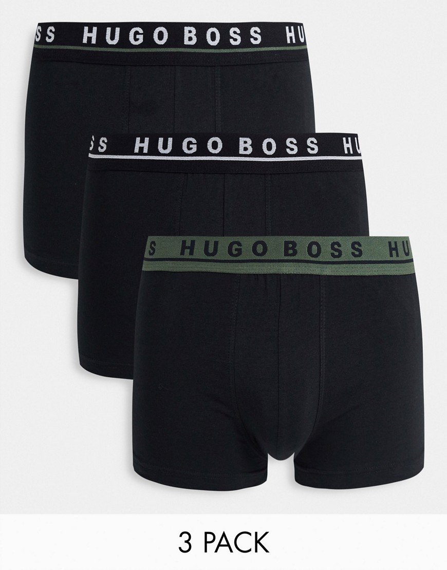 Boss Bodywear 3 Pack Trunks In Black