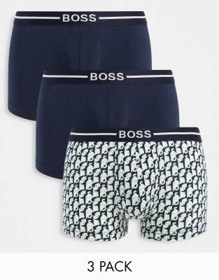 Boss Bodywear 3 Pack Trunks In Multi | ASOS