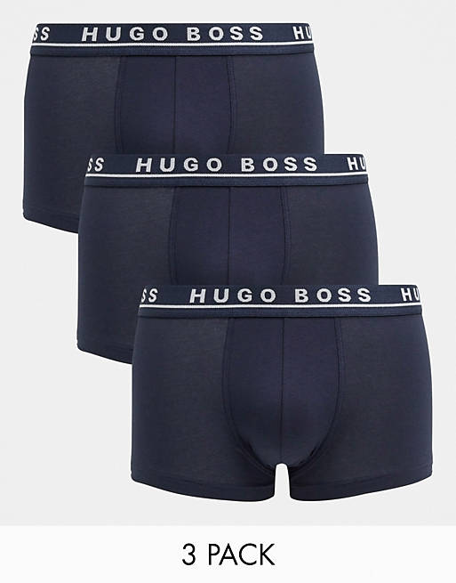 BOSS Bodywear 3 pack trunks in navy